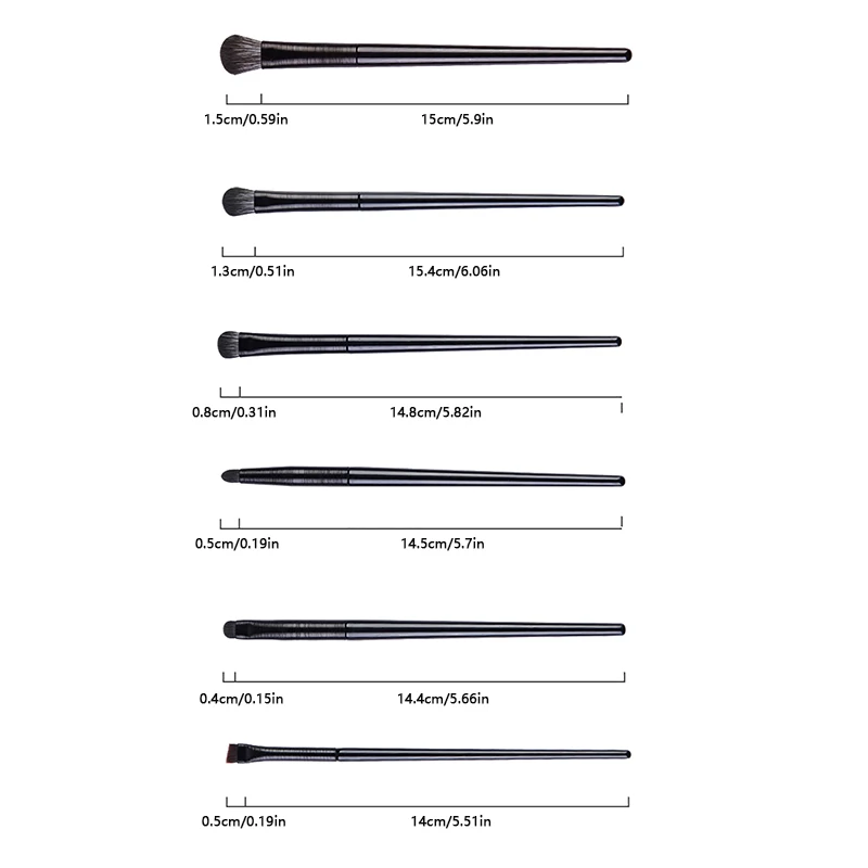 Ensemble de pinceaux de maquillage professionnels pour les yeux, contour doux, fard à barrage, eye-liner, pinceau pour les yeux, beauté du visage pour femme, outil cosmétique, 6 pièces