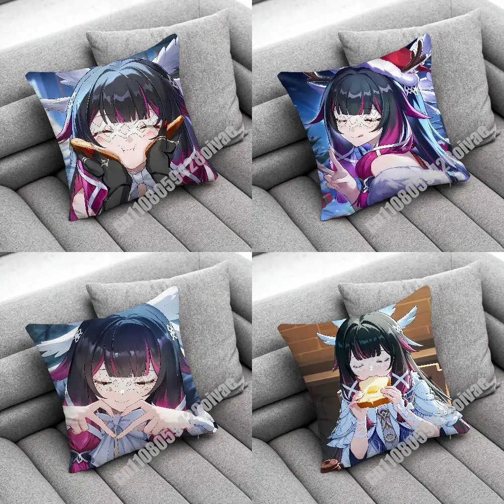 

Genshin Impact Columbina Throw Pillow Case For Decoration 40cm 45x45cm Square Bedroom Pillowcase Cover