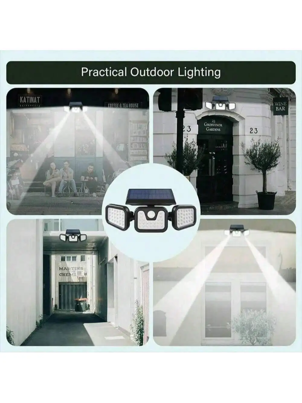 2025 ترقية أضواء الأمن الشمسية في الهواء الطلق 270 ° كشف الإنسان و3 رؤوس قابل للتعديل IP65 مقاوم للماء استشعار الحركة ضوء الفيضانات fo #6