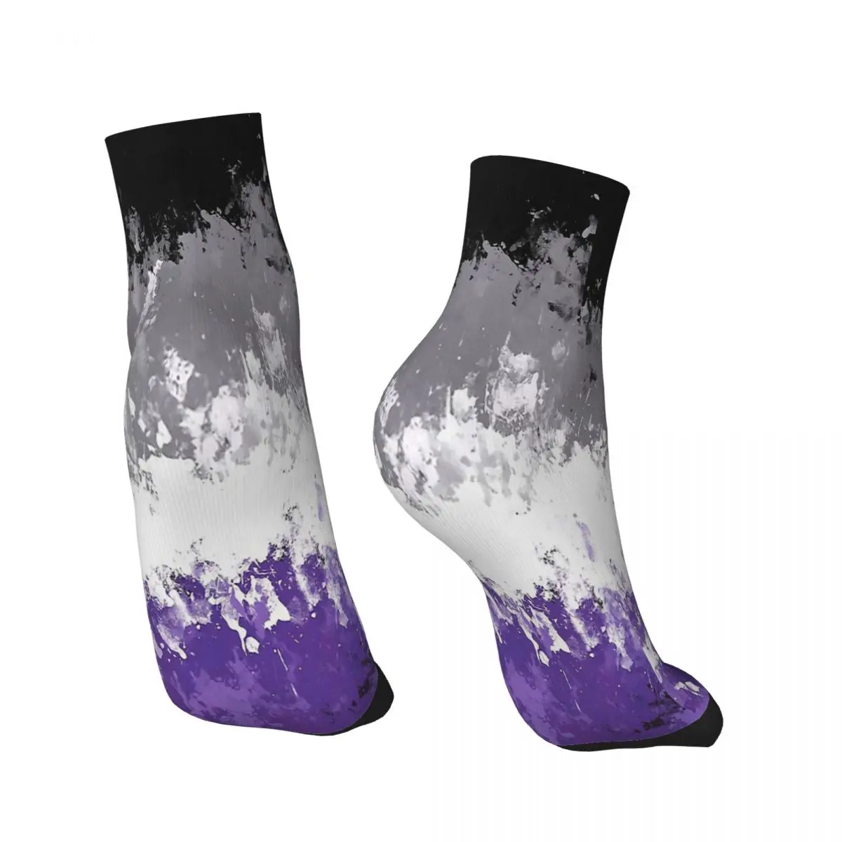 LGBT Sexual Minority Special Love Asexual Pride Flag Splatter Print Ankle Socks Male Mens Women Spring Stockings Printed