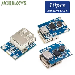 10pcs 5V Boost Converter Step-Up Power Module Lithium Battery Charging Protection Board LED Display USB For DIY Charger 134N3P