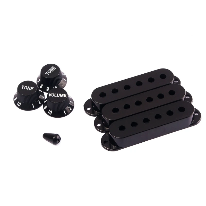 Guitar Pickup Cover Single Coil Pickup Cover 2Pcs Tone Knobs 1Pcs Volume Knobs