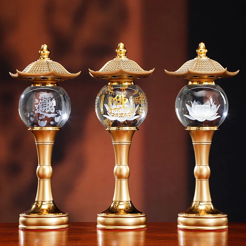 ZML God of Wealth Lucky Household Buddhist Hall Supplies Heart Sutra Crystal Lotus