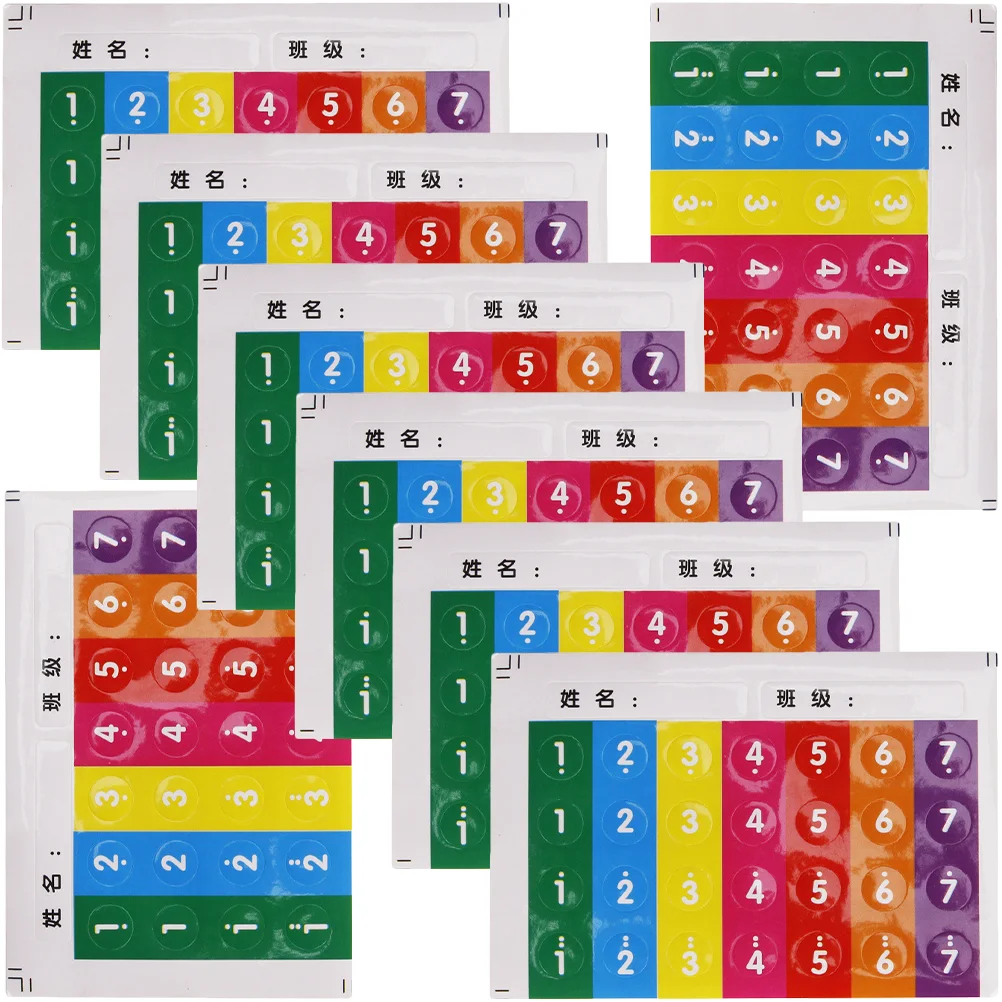 

8 Pcs Pan Flute Note Stickers Musical Scale Percussion Instrument Parts Easy Paste Tear No Residue Safe Material Beginner