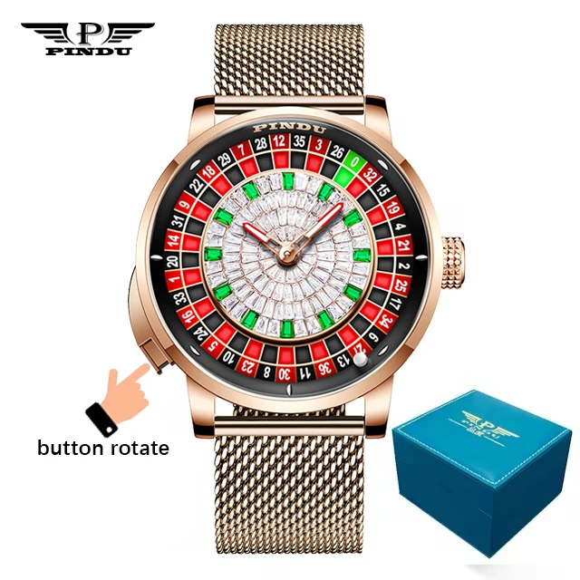 PINDU Men's Mechanical Watch Rose Gold Sapphire Dial
