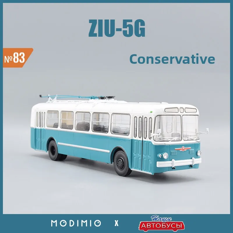 Diecast 1:43 Scale ZIU-5G Classic Trackless Bus Alloy Car Model