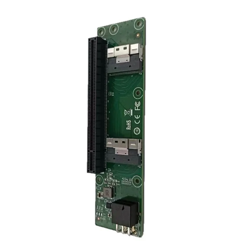 

CS-Pcie 5.0 X16 To MCIO 8I Adapter Card 2-Port SFF8654 X8 To Pcie X16 Slot Riser Pcie 5.0