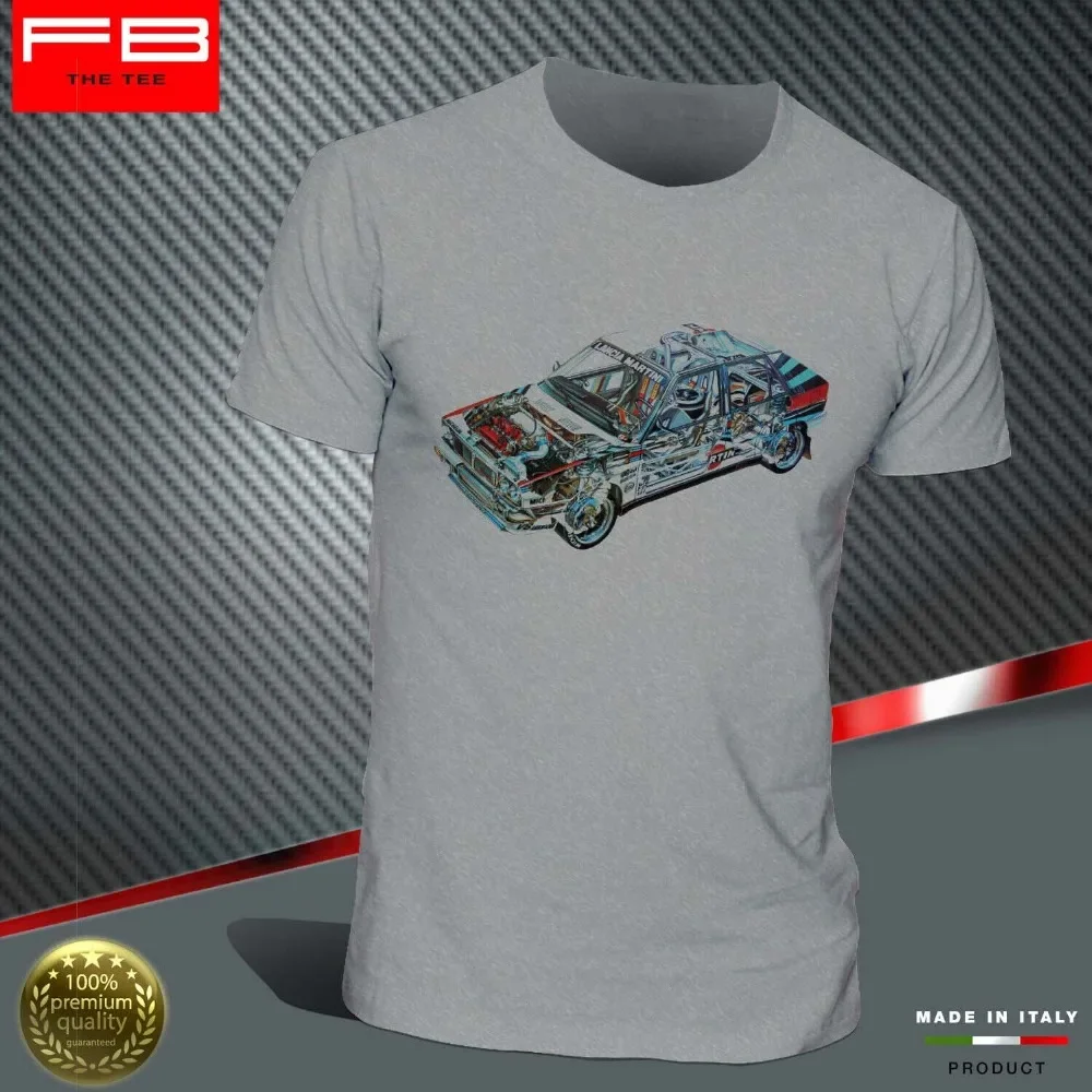 Lancia Delta Evoluzione Hf  Racing Rally Legend Engine Straight O-Neck Short Sleeve Homme Men Funny Hipster T Shirt