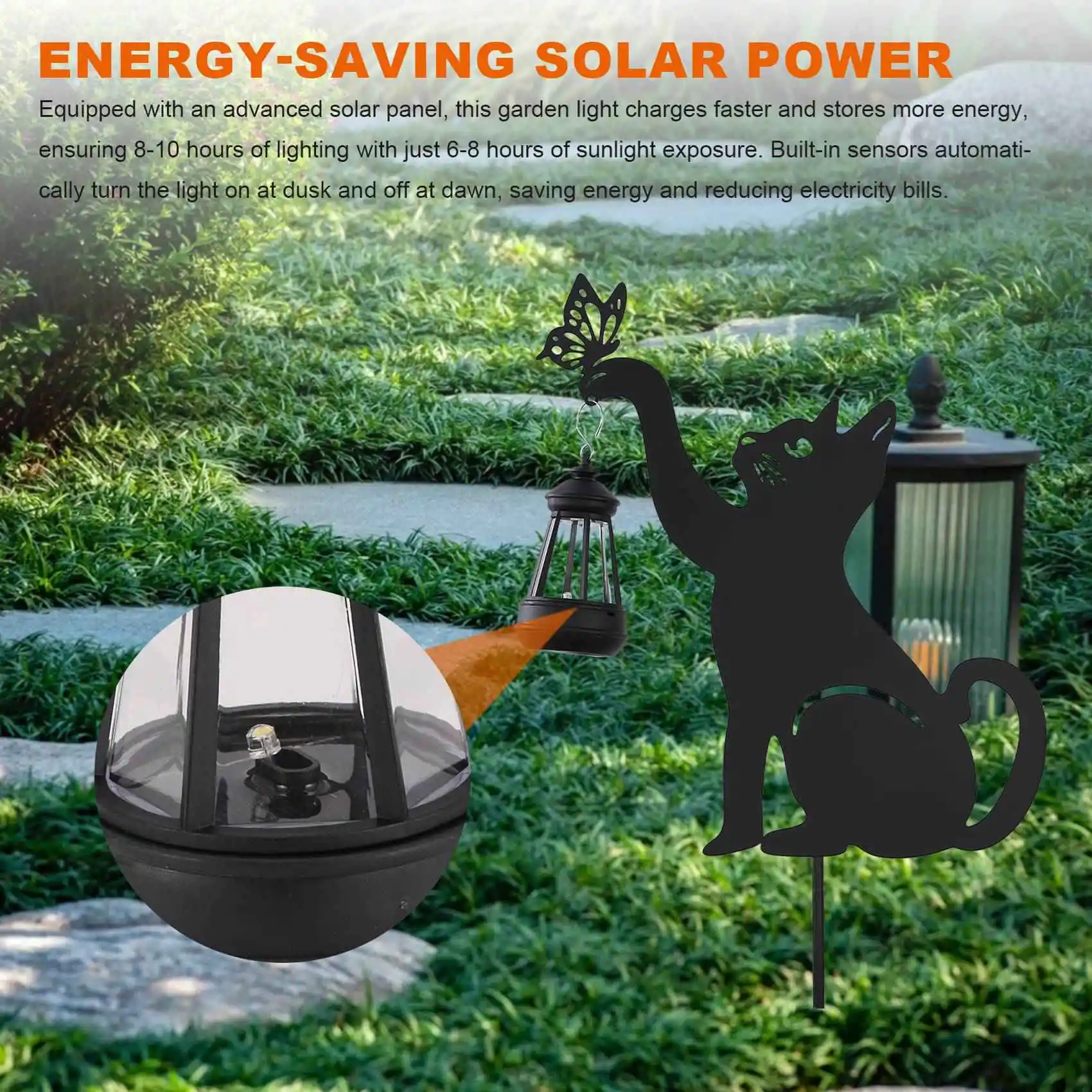 

Solar Black Cats Light Solar Light Outdoor Garden Decoration For Decoration Of Courtyard, Path, Lawn & Terrace-ABQU