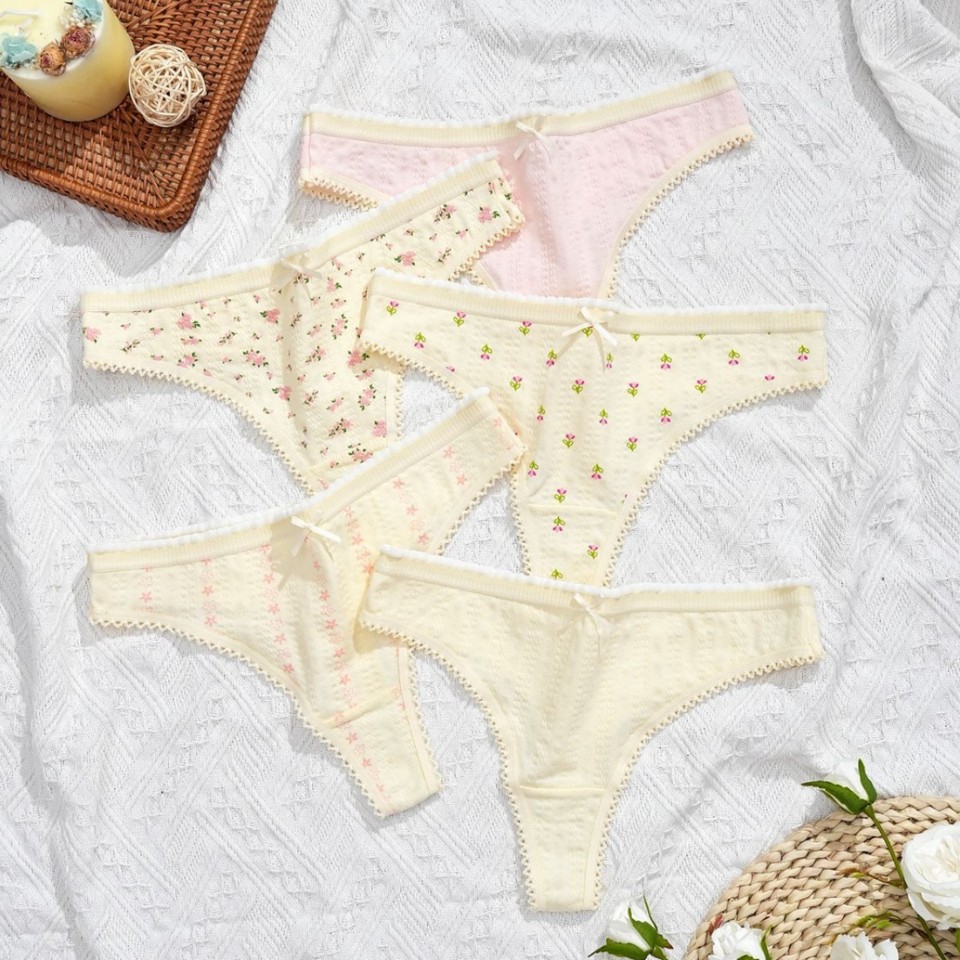  Cotton Panties Women Low Waist Floral Underwear S-XL Girls Sexy Briefs Ladies Breathable Underpants Lingerie Calzones Mujer 