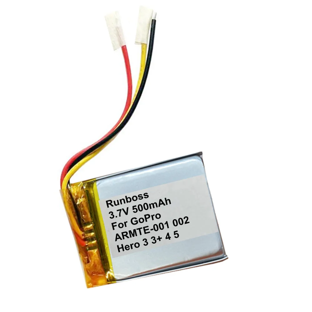 Remote Control Battery YD362937P 3.7V 500mAh 3-Wires For GoPro ARMTE-001 ARMTE-002 Hero 3 3+ 4 5 HERO3 HERO4 HERO5 Wi-Fi Remote