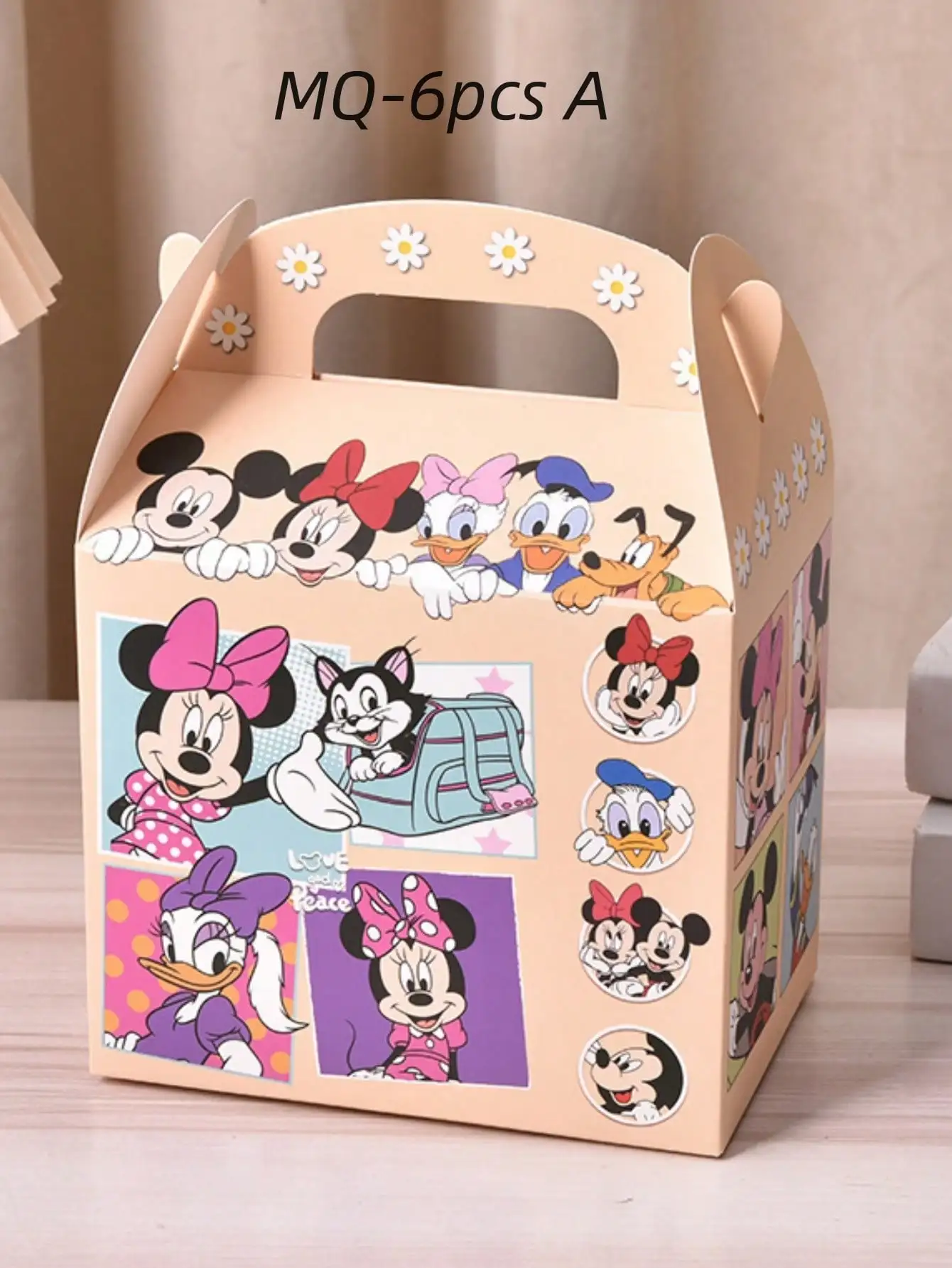 4/6 قطع من صندوق هدايا ديزني ميكي ماوس الكرتوني الصغير، مناسب للحفلات والعطلات وتغليف هدايا عيد الميلاد #6