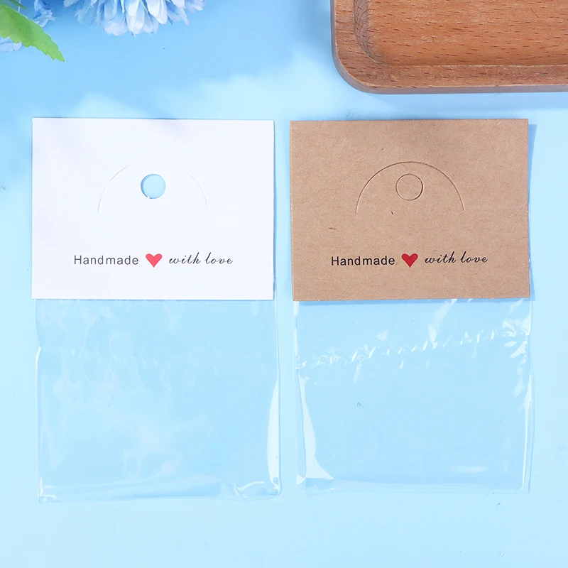 

200 комплектов для демонстрации ювелирных изделий ручной работы, 100 элегантных прозрачных сумок + 100 карт «ручной работы с любовью» для демонстрации ювелирных изделий, браслетов, сережек