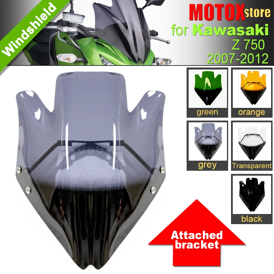 

For 2007 - 2012 Kawasaki Z750 Windshield Windscreen Z750R Wind Deflectore Z 750 Wind Deflector Wind Shield Screen Protector