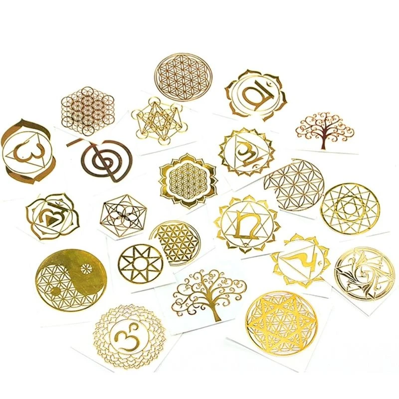  Copper Orgonite Sticker Resin Flower Life Stickers Clear Decorate Stickers