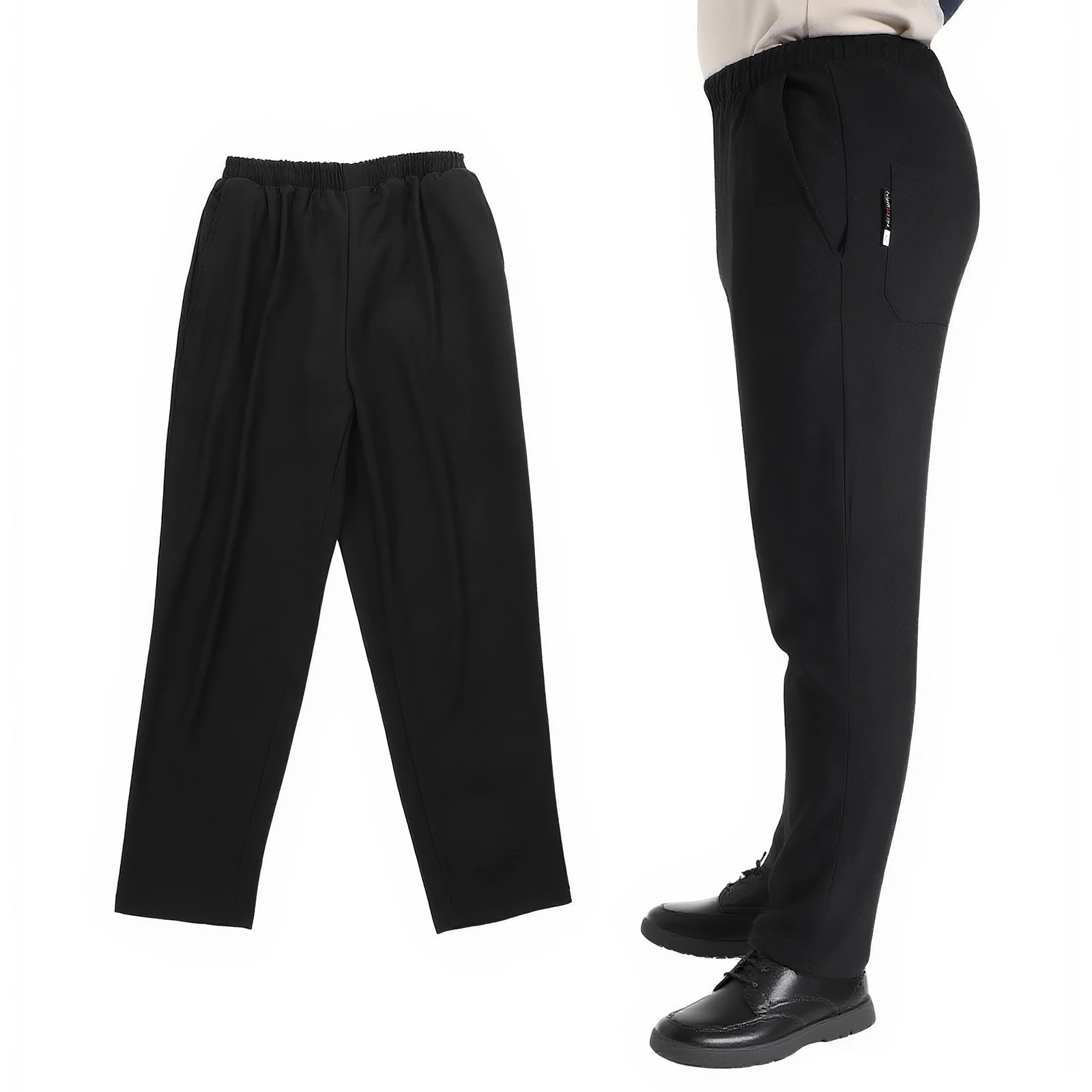 

Дышащие штаны для повара из премиального материала, черно-белая рабочая одежда, свободный крой, кухонные принадлежности, униформа для столовой, маслоотталкивающие, легко стираются