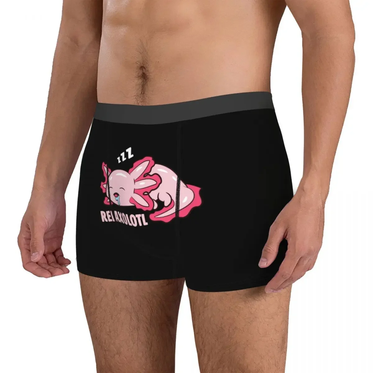 Axolotl-bóxer de cintura media para hombre, ropa interior, relajante, de talla grande