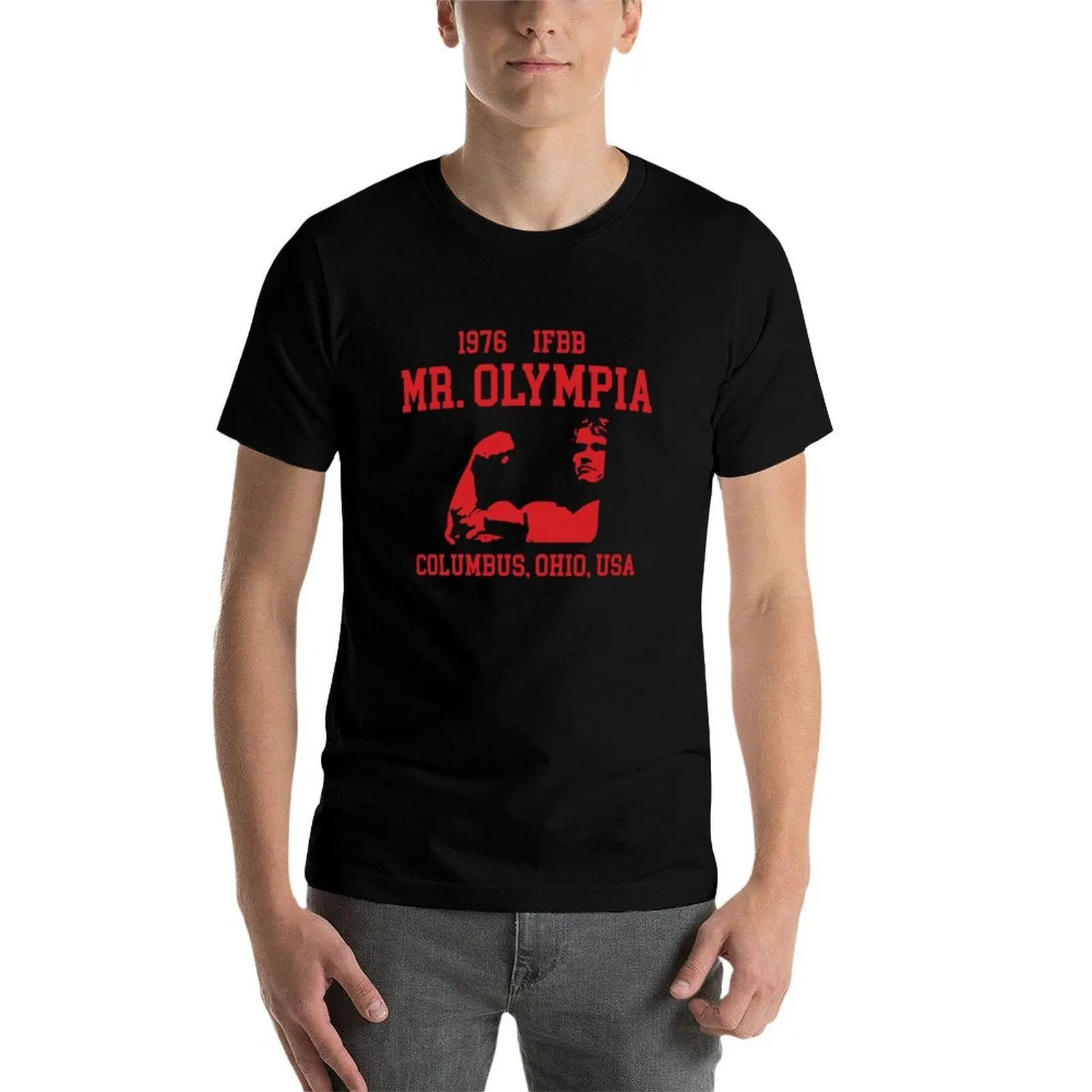 

1976 Mr Olympia Red T-Shirt g man t shirts for men t shirt man plain T-Shirt