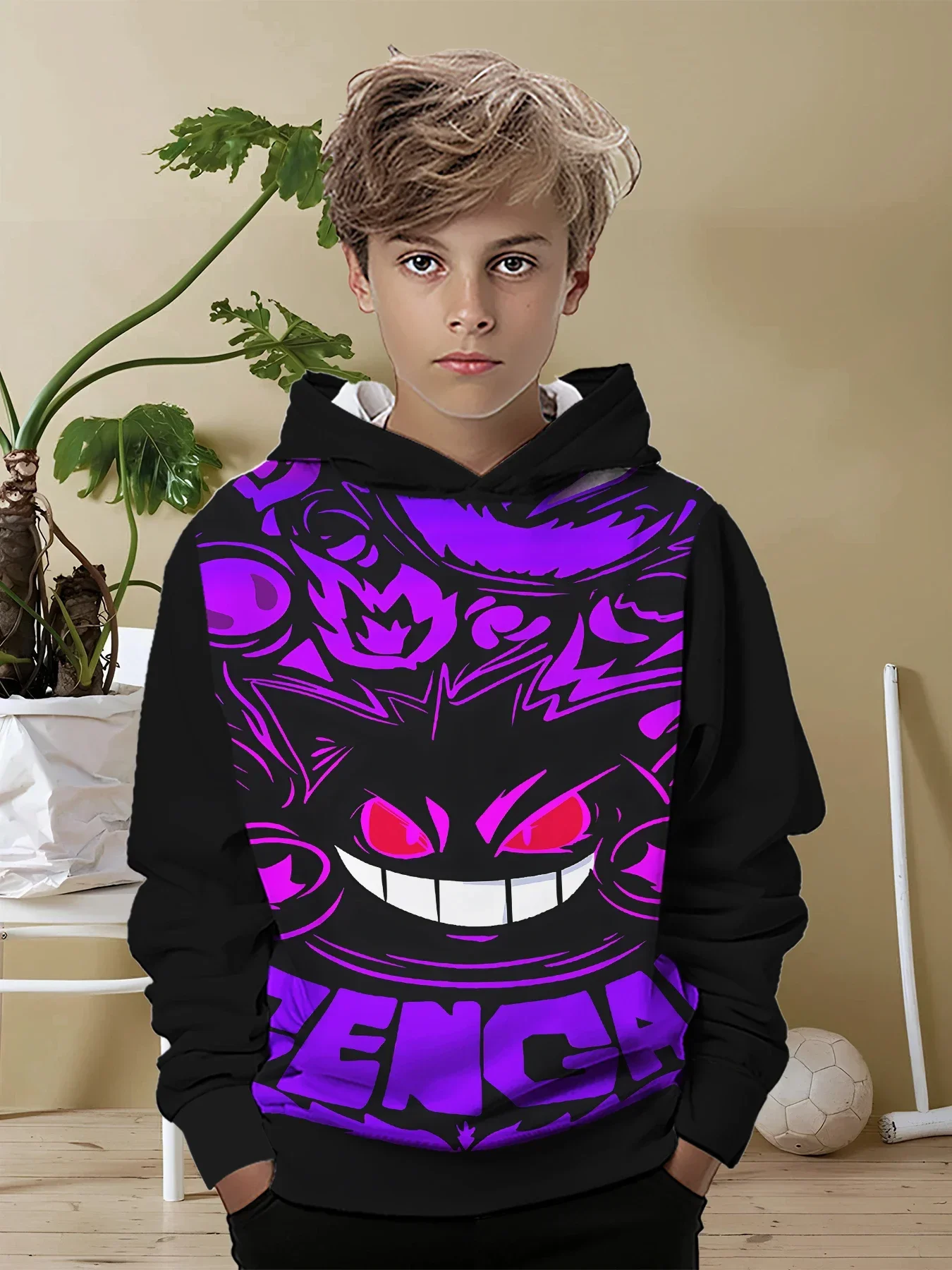 3D Print Cartoon Cute Evil G-Gengars All Seasons Children Casual Sweatshirt Cool Pullover Tops Unisex Clothes Boy Girl Hoodies