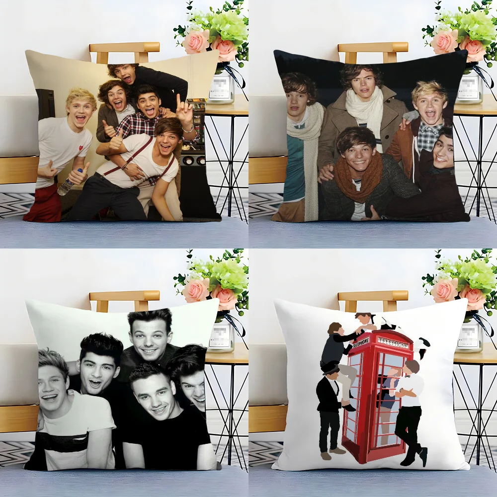 O-one Band DirectionS Music Pillow Case Plush Fabric Soft  Pillowcase Double Sided Print Cushion Cover Household Gifts