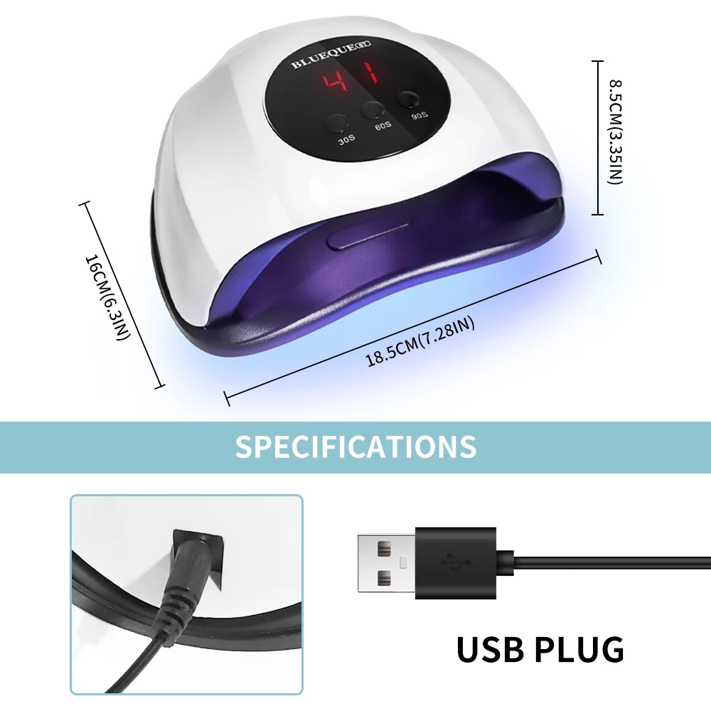 مصباح أظافر احترافي LED بالأشعة فوق البنفسجية للمانيكير ، ضوء تجفيف طلاء جل مع مؤقت ، أدوات استشعار تلقائية للاستخدام المنزلي