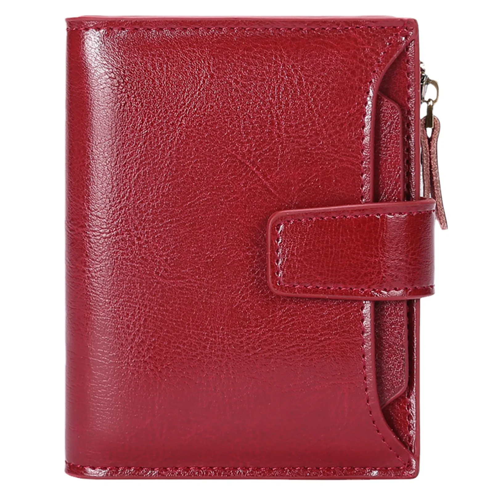 New leather women's purse female short student Korean version multi-function purse driver's license wallet female tide