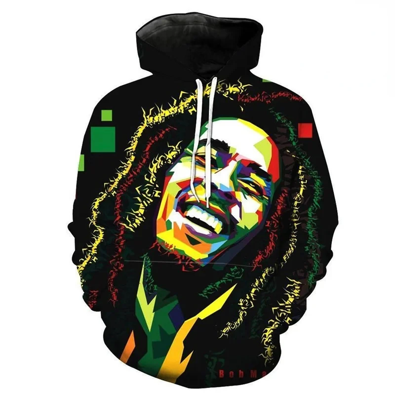 

New Singer Bob Marley Reggae Printing Hoodies for Men Children Fashion Cool Hooded Sweatshirts Winter Harajuku Pullovers Hoodie