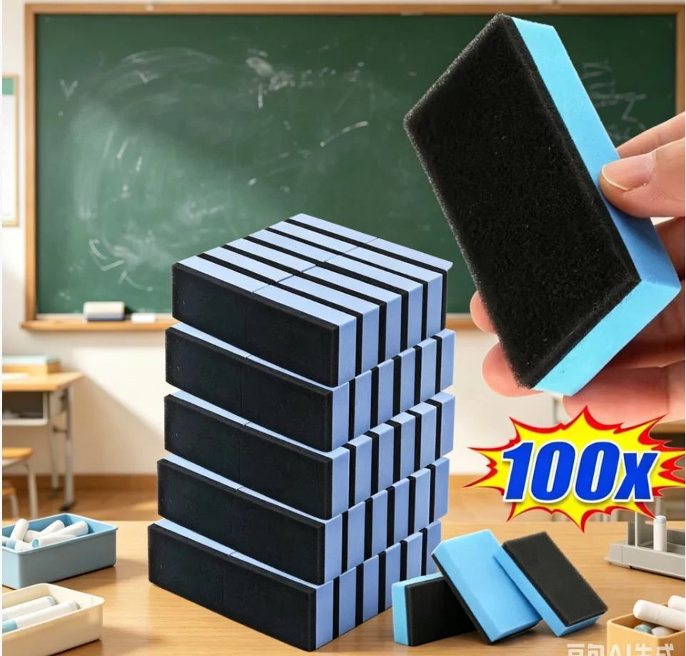 100PCS Car Ceramic Coating Sponge Applicator Glass Nano Wax Coat Sponges Blue Square Sponge and Cloth Car Cleaning Brush