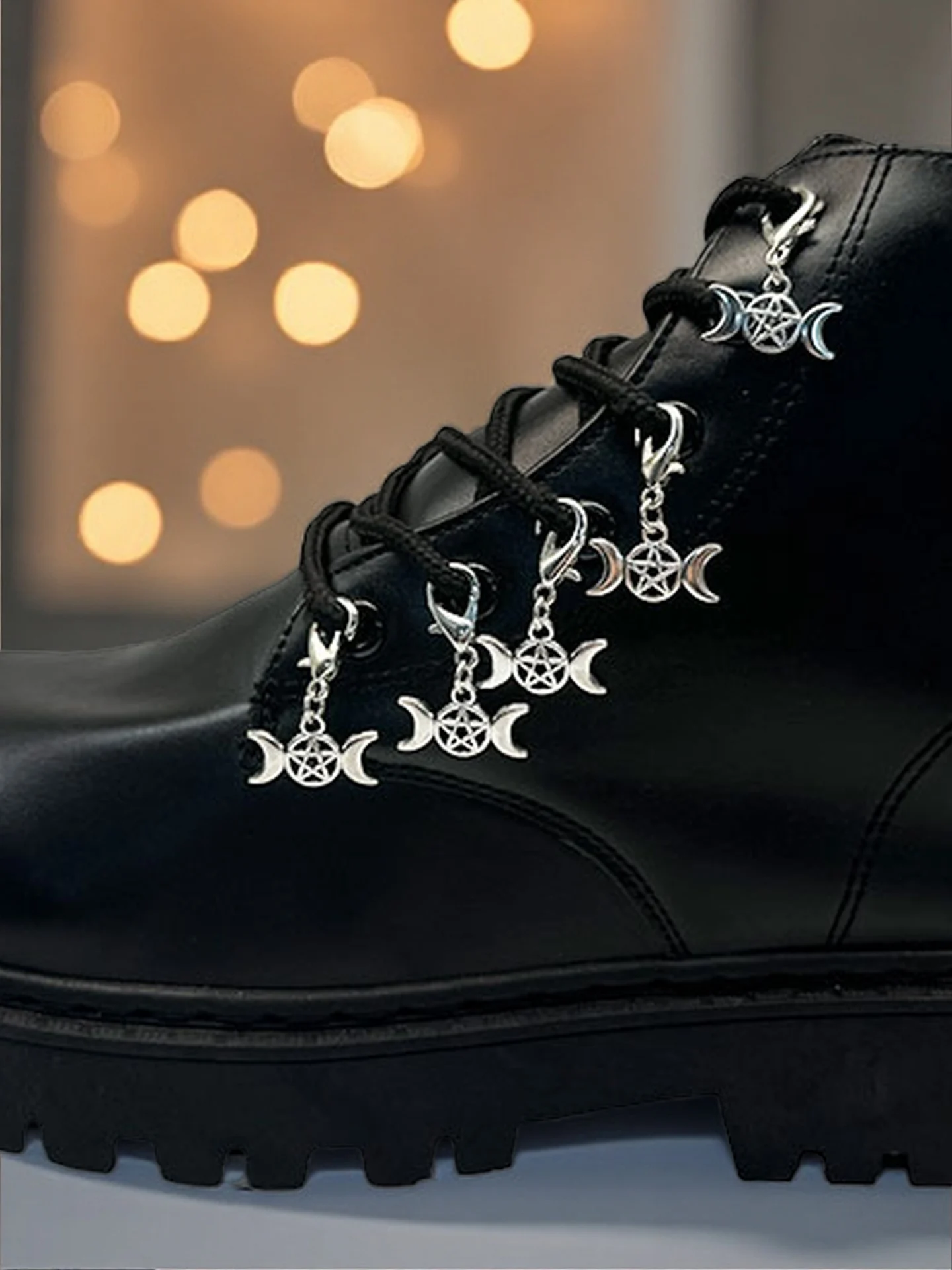 5 Gothic Vintage Alloy Star and Moon Starry Sky Jewelry Pendants, Suitable for Autumn Shoes and Boots, Fashionable Detachable DIY Cool and Unique Zinc Alloy Material, Lightweight, Shoe Charms, Suitable for Men and Women, DIY Shoe and Boot Accessories, Heel Pendant Decorations