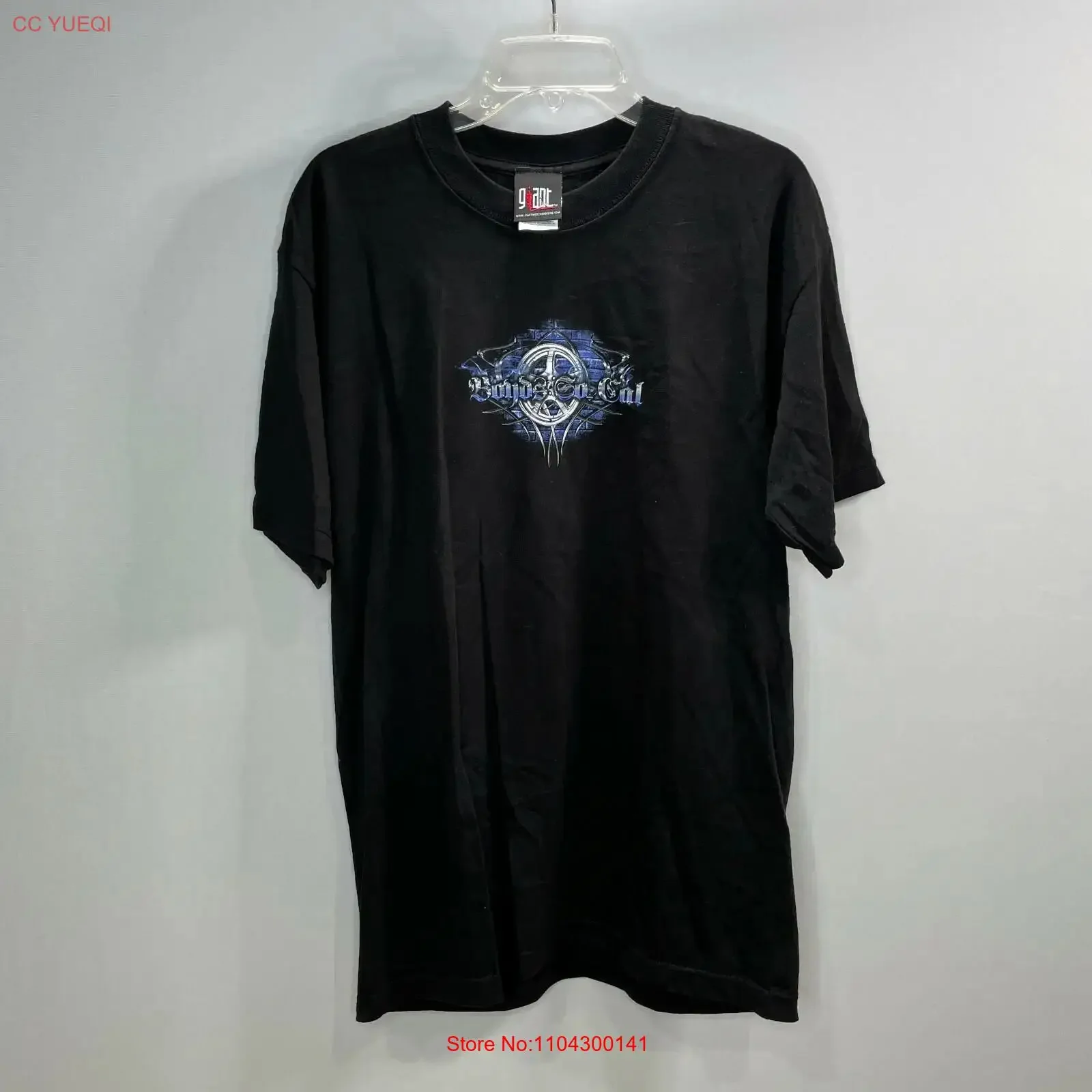 Camiseta Boyds So Cal Hot Rod Classic Car Azul sobre Preto Tamanho Grande Etiqueta Gigante NWOT Vintage Lavada Estilosa Confortável Respirável