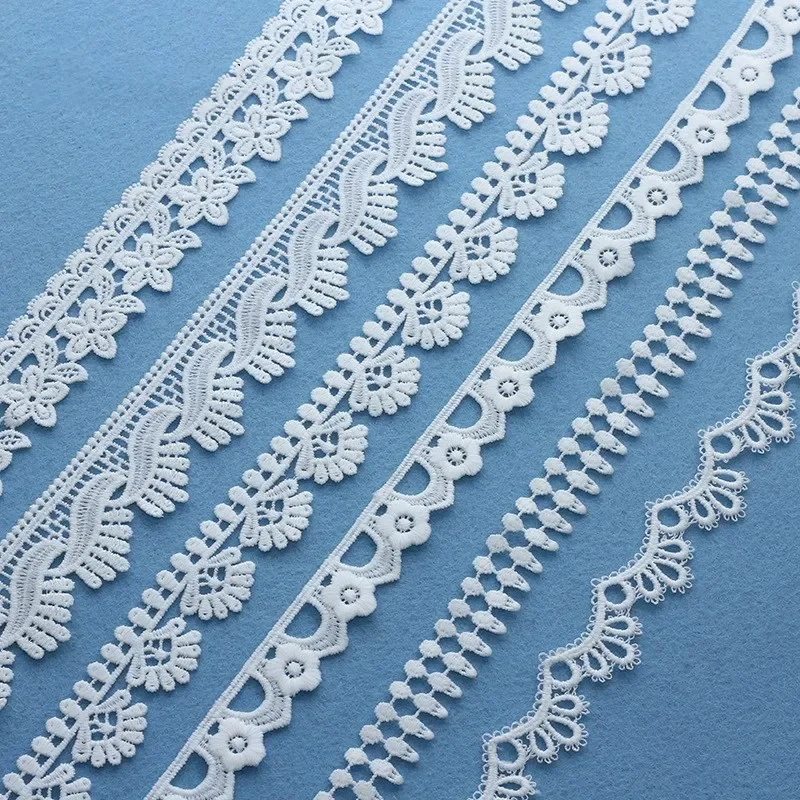 5 Yards DIY Sew Apparel Accessories White Lace Ribbon Handmade  Lace Trims Wedding Dress Scrapbook Christmas Decoration