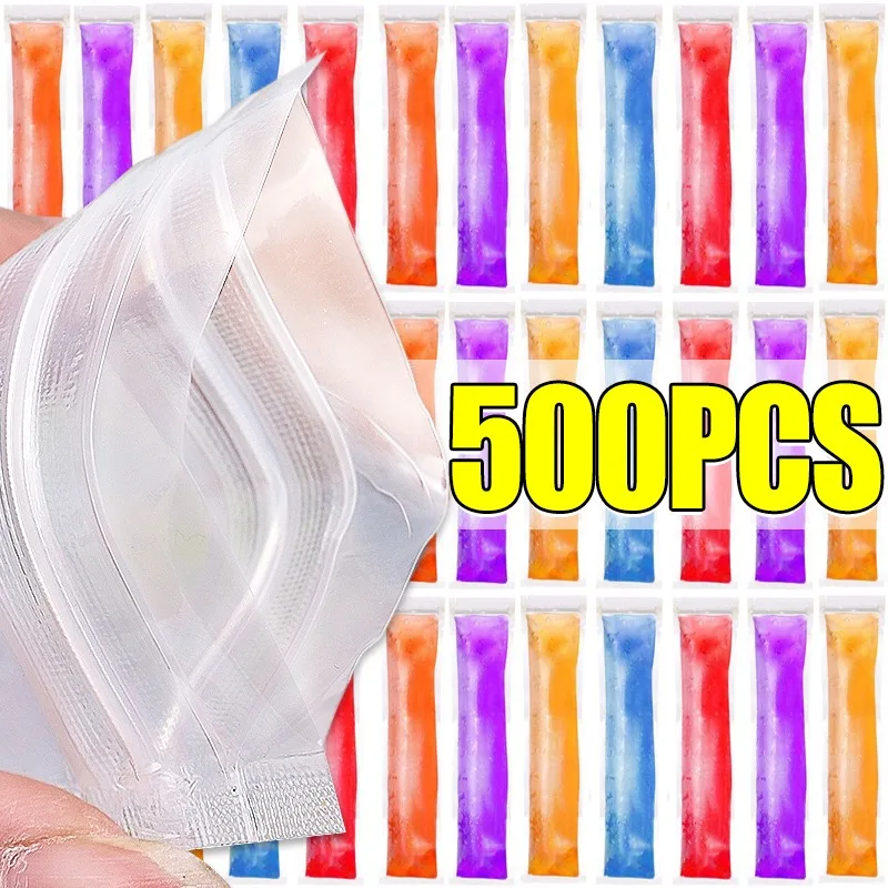 50/500 Uds bolsas desechables para paletas de hielo para verano DIY helado Pops jugo de fruta batidos bolsa de molde de yogur con cierre de cremallera