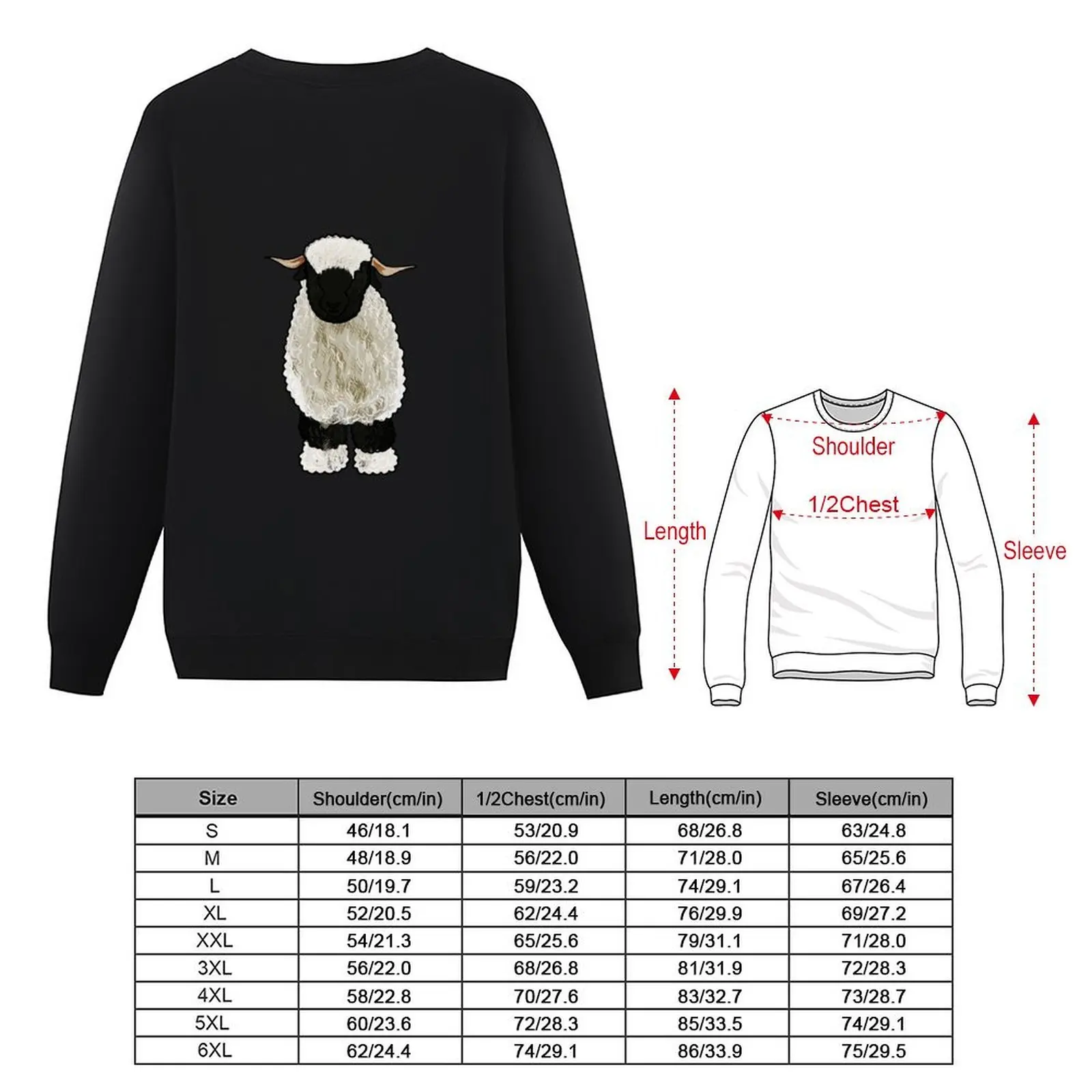 Valais Blacknose الأغنام الكرتون التوضيح البلوز الرجال الشتاء سترة بلوزة ملابس رجالية الرجال البلوز