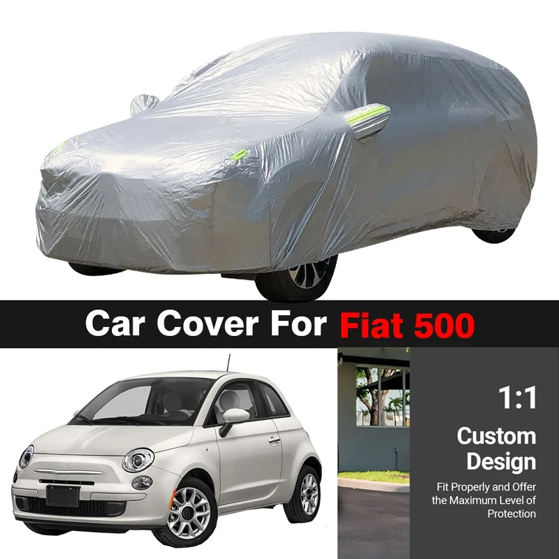 

Outdoor Car Cover Anti-UV Sun Shade Snow Rain Dust Protection Cover For Fiat 500