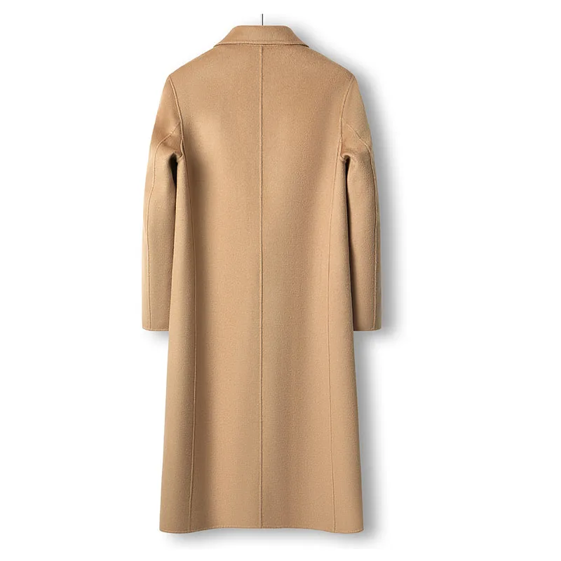 Fengbaoyu Double-sided Cashmere Autumn and Winter Men's Coat Long Double-breasted Trench Woolen British Style Leisure Camel Coat