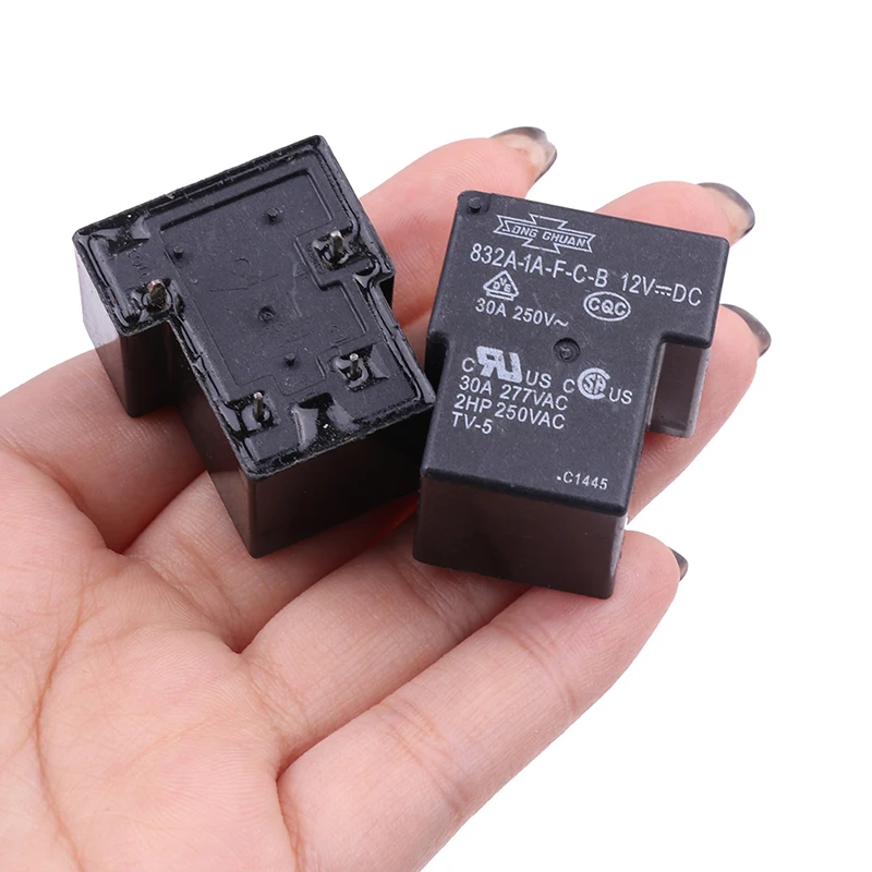 Hot 2 PCS 12V Relay 832A-1A-F-C-B 12VDC 30A 4Pins Size 3.3*2*3.7cm/1.29*0.78*1.45inch