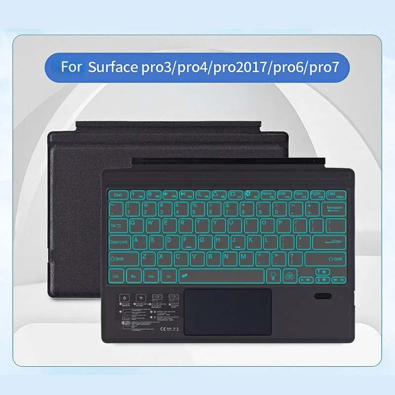 Suitable for Microsoft Surface Pro Bluetooth Keyboard Pro34567 Luminous Keyboard Wireless Keyboard, Convenient and Portable