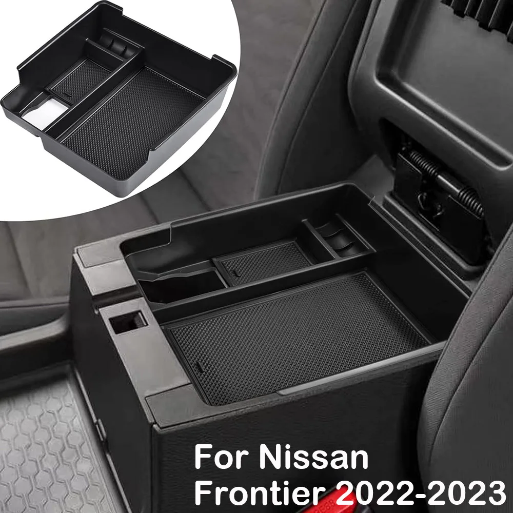 

For 2022 2023 2024 Frontier Pickup Truck Center Console Organizer Tray 2022-2024 Nisan Frontier Truck Armrest Tray Storage Box