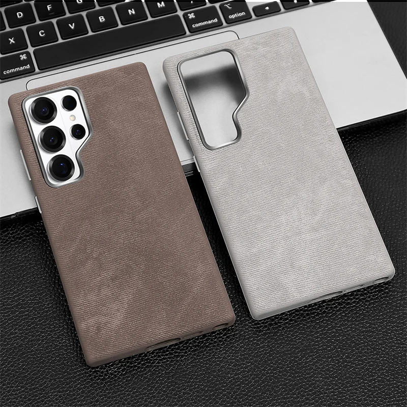 

Luxury Microfiber Magnetic Wireless Charging Phone Case For Samsung Galaxy S24 S25 S26 Ultra For Magsafe Metal Camera Lens Cover