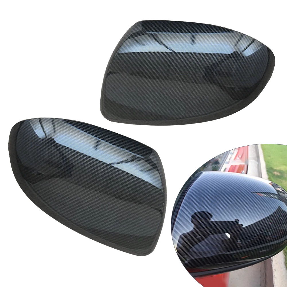 1 Pair Car Side Rearview Mirror Cover Cap Fit for Mazda 3 6 2 Demio DE 2008 2009 2010 2011 2012 Carbon Fiber Texture ABS