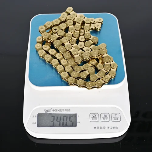 Imagen 2 del producto SUMC SH1 Cadena de bicicleta de una sola velocidad de alta resistencia 1/2"" x 1/8"", 100 eslabones – Compatible con bicicletas plegables de montaña BMX Fixie Road