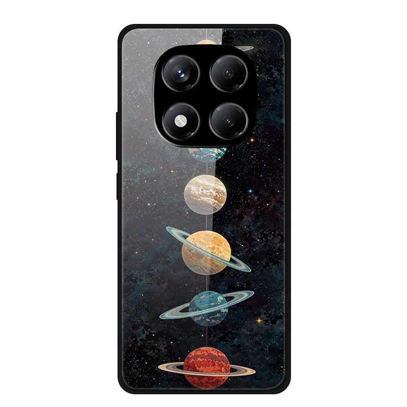 Redmi Note 14 pro 4G 케이스 용 전화 케이스 Xiaomi Redmi NOTE14 pro 4G 글로벌 강화 유리 커버 용 꽃 패턴 범퍼 Funda