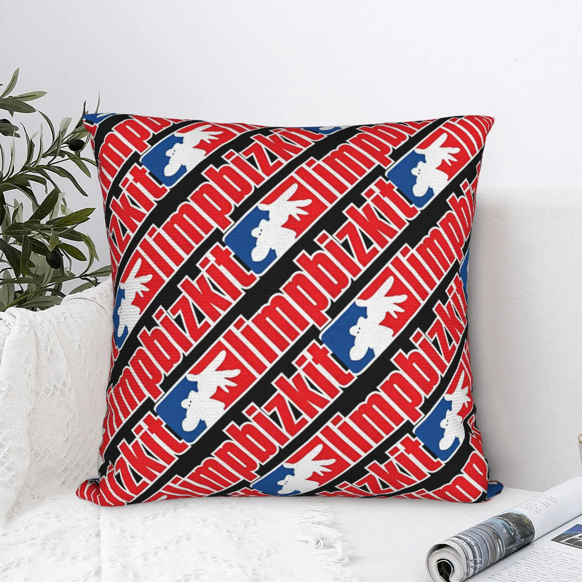 Limp Bizkit Logo Square Pillow Covers Polyester Home Rap Rock Cushion Case Cute Decorative Pillowcase 45*45