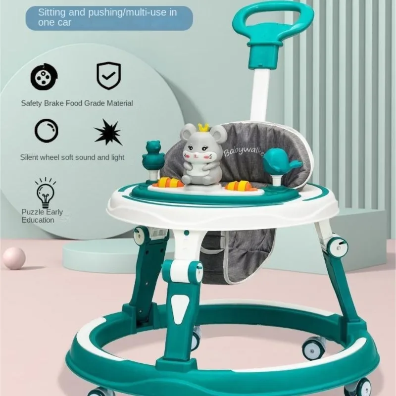 LazyChildBabyWalkerforBaby8-gearAdjustableMulti-functionPlasticAnti-rolloverFoldingBabyStartingCar5-18Months