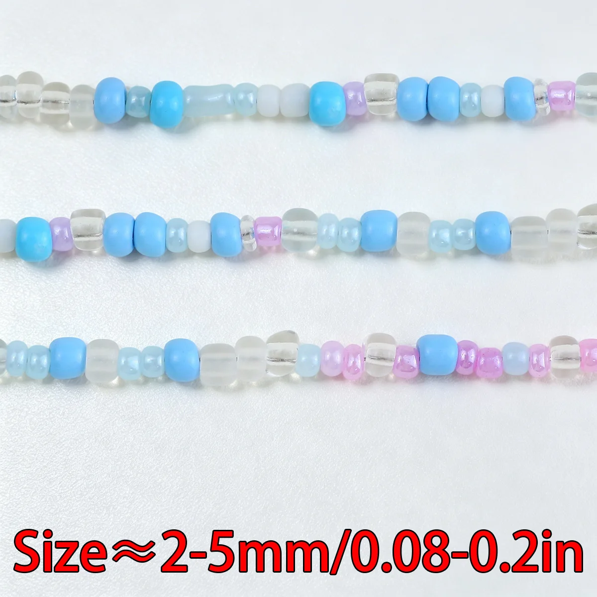 2-5mm 30g Light Colors Mini Color Mixing Glass Beads for Making DIY Bracelets Necklaces Keychains Various Jewelry Accessories