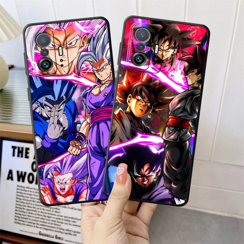 Zwarte Zachte Telefoon Cover Case voor Xiaomi Redmi 9 K40 K80 Pro 13C 10 14C A4 A5 A3 12C A1 A2 Plus Dragon Ball Son Gohan