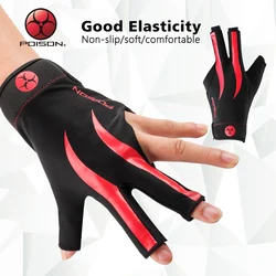 POISON Gloves Billiard Gloves One Piece Non-slip Lycra Fabric Pool Gloves Snooker Glove Profession Billiard Accessories