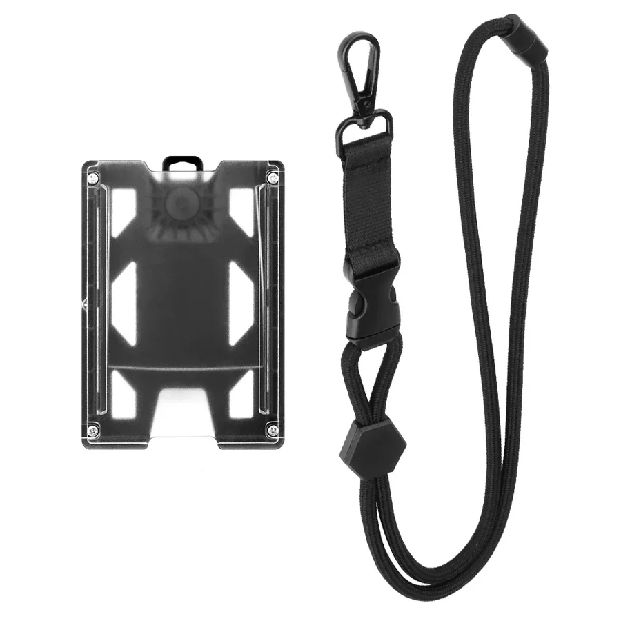 Adjustable Lanyard Waist T4 Tactical ID Card Pouch Outdoor Holder for Work Badge Meal Bank Cards