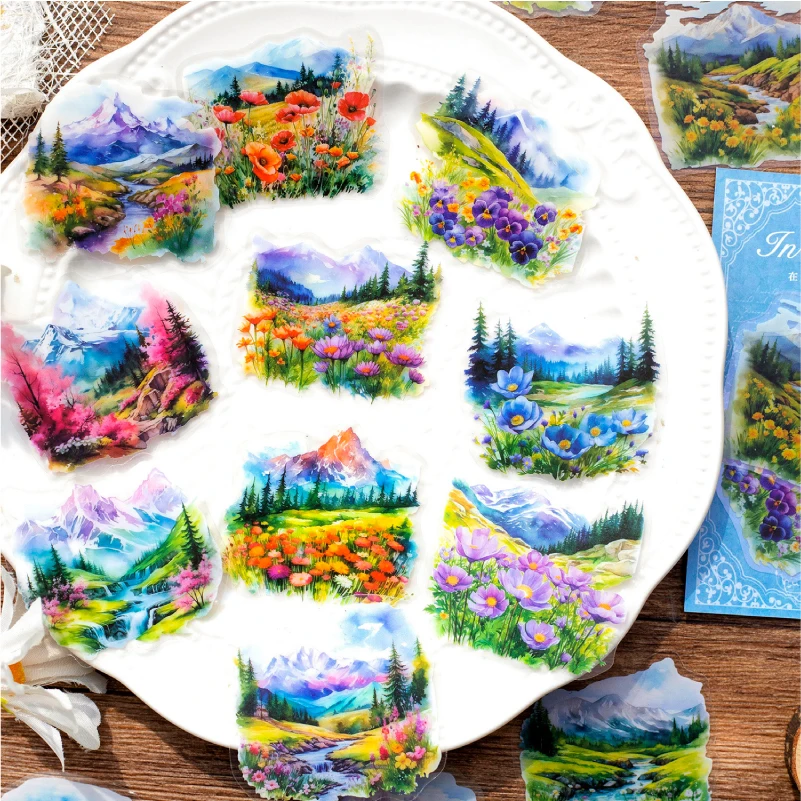 Retro PET Sticker, Wandering na Primavera Series, Photo Album Decoração, 12 Pc Lot