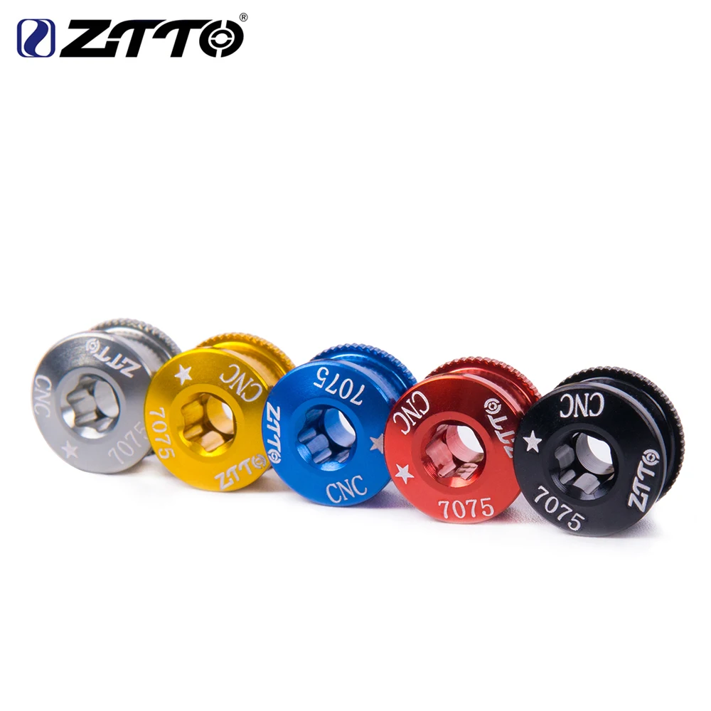 ZTTO 5PCS MTB Road Bike Chainring Bolt Bicycle Chainwheel Screws CNC 7075 MTB Plate Screw M8*5L M8*7L For Crankset Parts